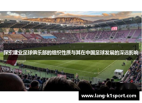 探索建业足球俱乐部的组织性质与其在中国足球发展的深远影响